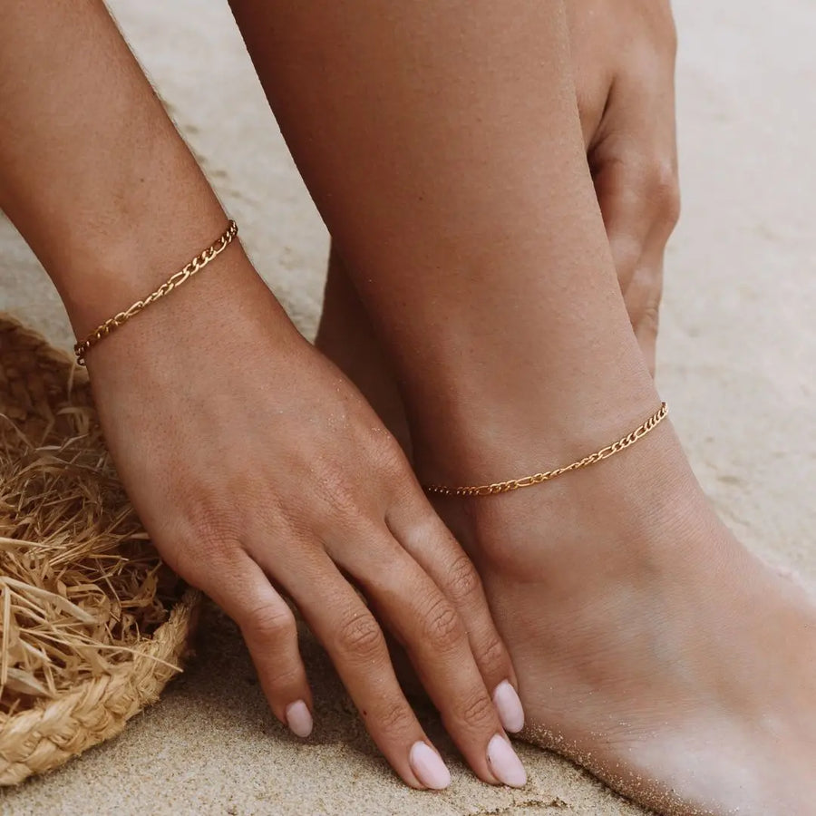 Amalfi" Figaro Fußkettchen Atolea Waterproof Jewelry