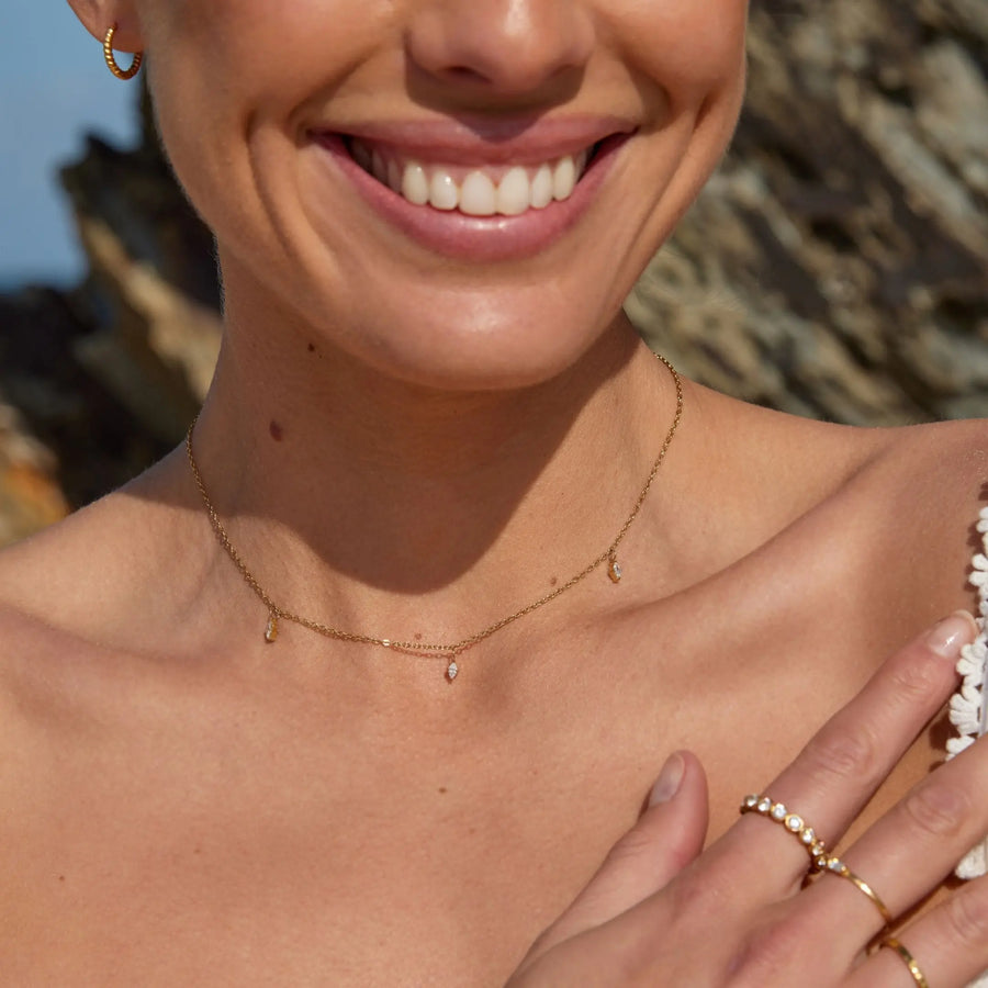 Dreifach-Diamanten Choker Atolea Waterproof Jewelry