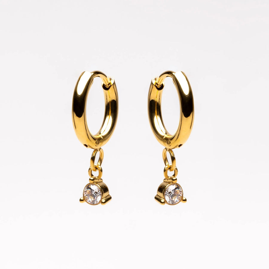 Diamant Drop-Hoop-Ohrringe Atolea Waterproof Jewelry