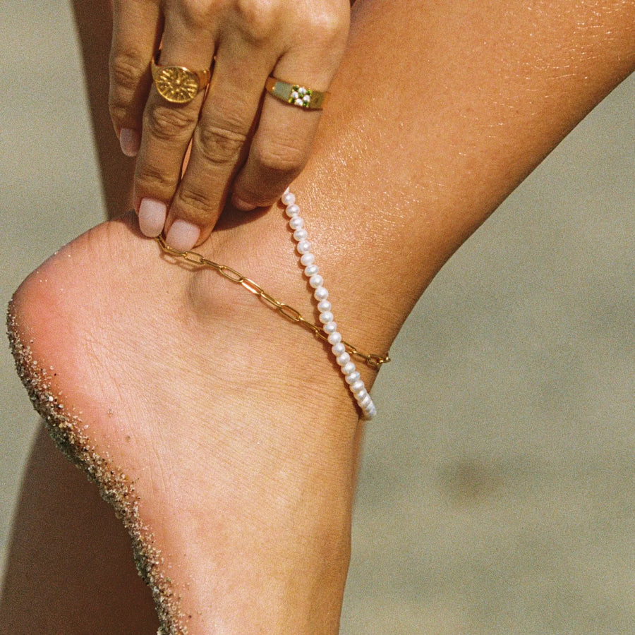 La Plage" Doppelter Fußkettchen Atolea Waterproof Jewelry