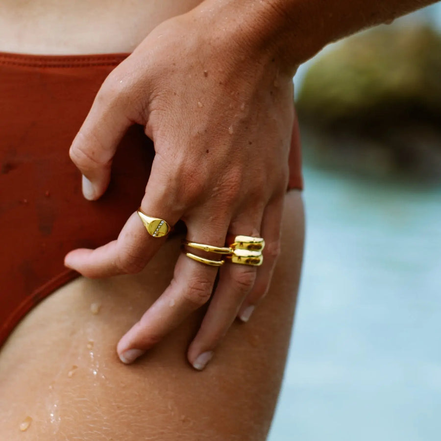 Doppelte Herausforderung Ring Atolea Waterproof Jewelry