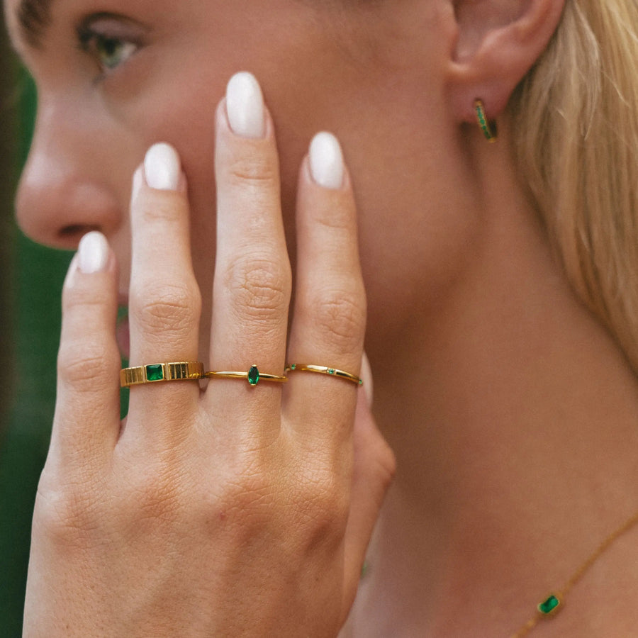Zierlicher Smaragd-Ring Atolea Waterproof Jewelry