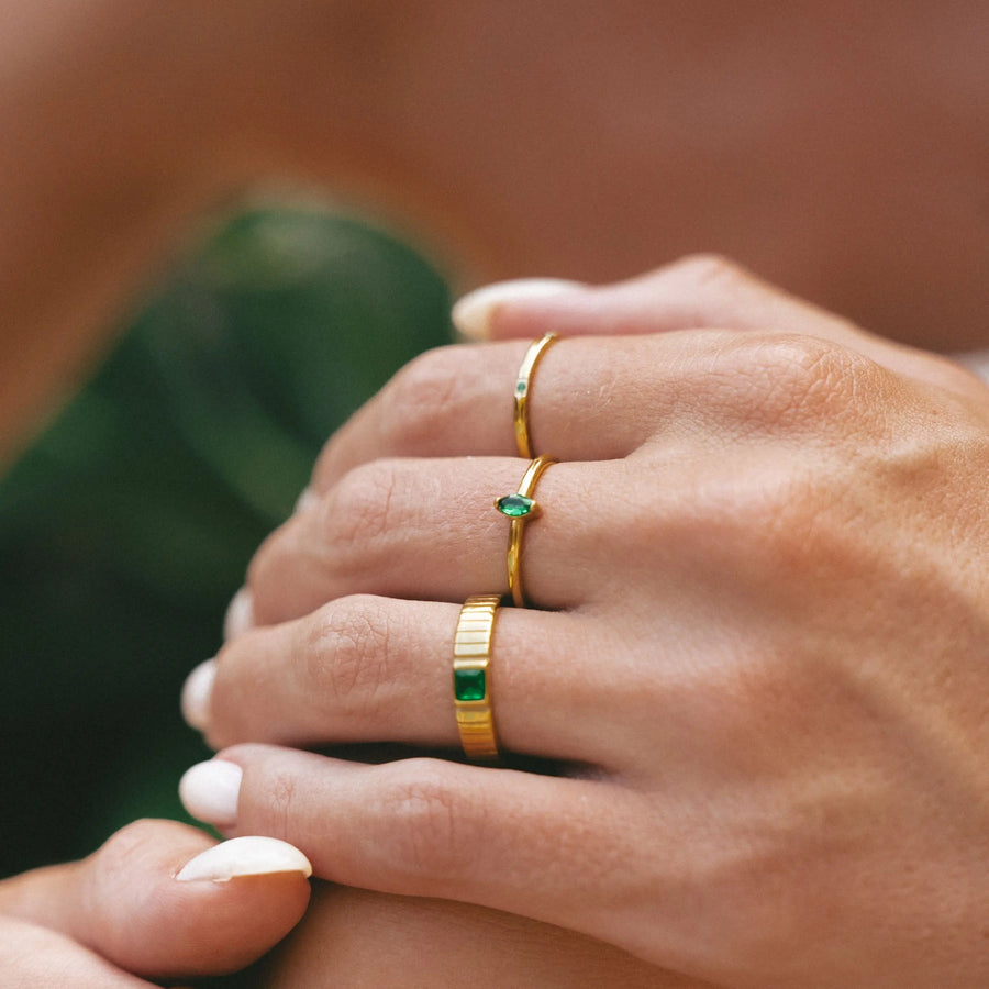 Zierlicher Smaragd-Ring Atolea Waterproof Jewelry