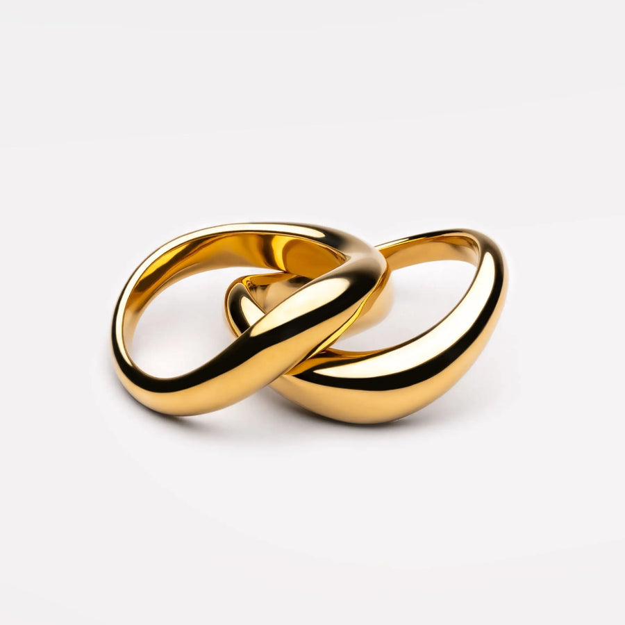 Doppeltes Chaos Ringe Set Atolea Waterproof Jewelry