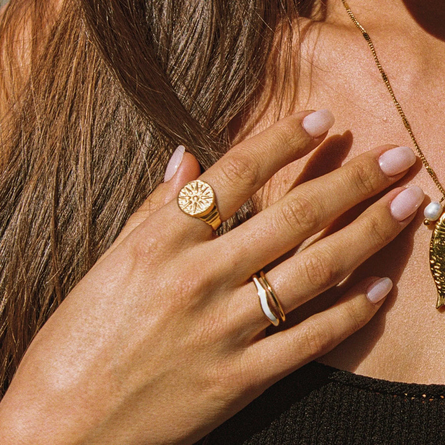 Goldener Sonnenring Atolea Waterproof Jewelry