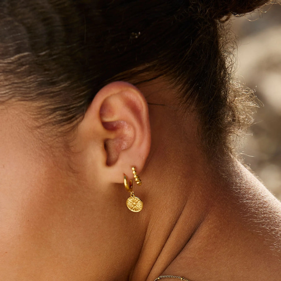Goldene Sonnen-Ohrringe Atolea Waterproof Jewelry