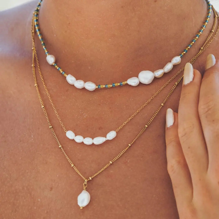Zierliche Süßwasser-Perlenkette Atolea Waterproof Jewelry