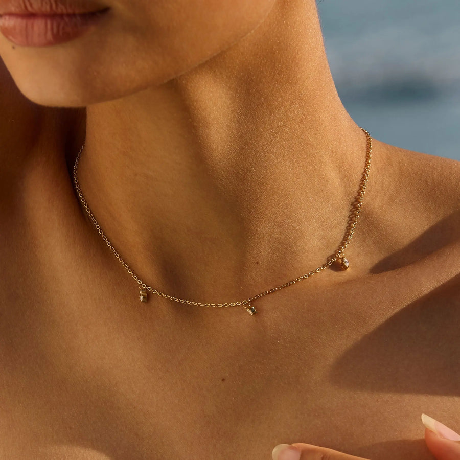 Dreifach-Diamanten Choker Atolea Waterproof Jewelry