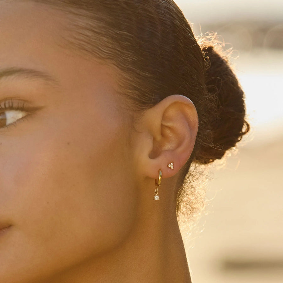 Diamant Drop-Hoop-Ohrringe Atolea Waterproof Jewelry