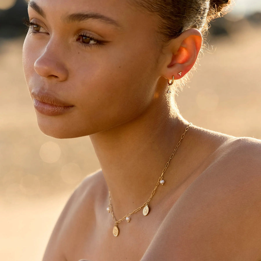 Diamant Drop-Hoop-Ohrringe Atolea Waterproof Jewelry