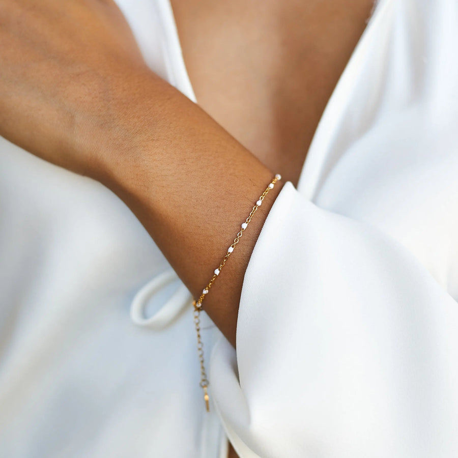 Weiße Perlenarmband Atolea Waterproof Jewelry