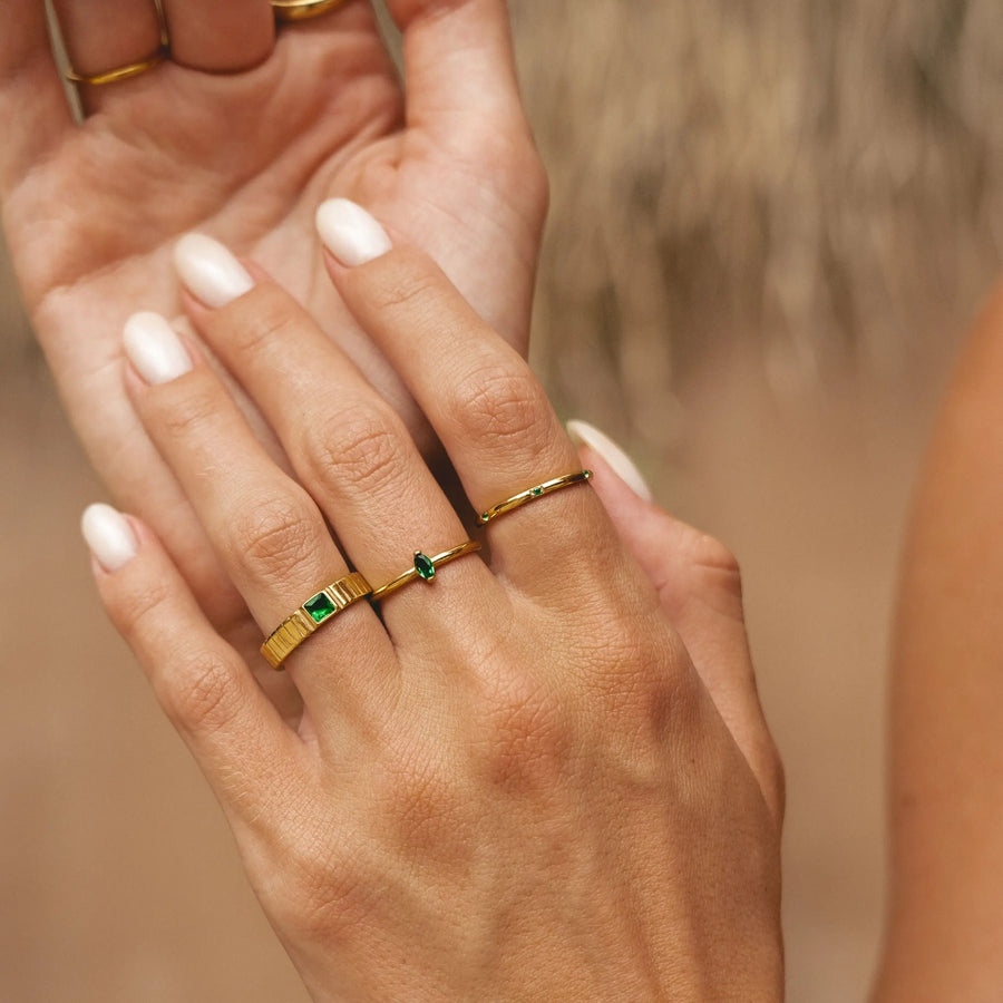 Zierlicher Smaragd-Ring Atolea Waterproof Jewelry