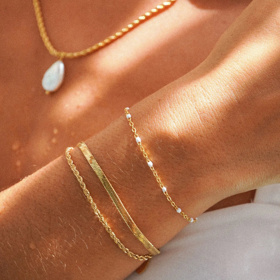 Weiße Perlenarmband Atolea Waterproof Jewelry