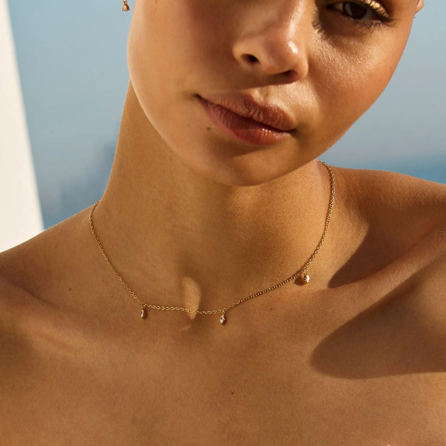 Dreifach-Diamanten Choker Atolea Waterproof Jewelry