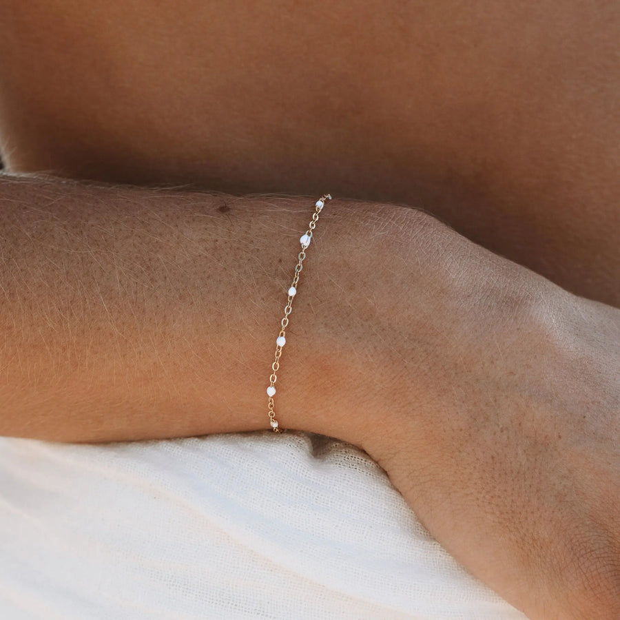 Weiße Perlenarmband Atolea Waterproof Jewelry