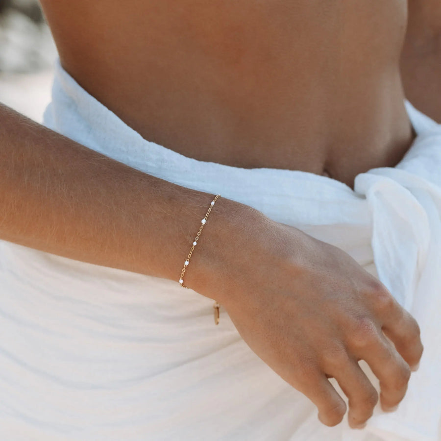 Weiße Perlenarmband Atolea Waterproof Jewelry